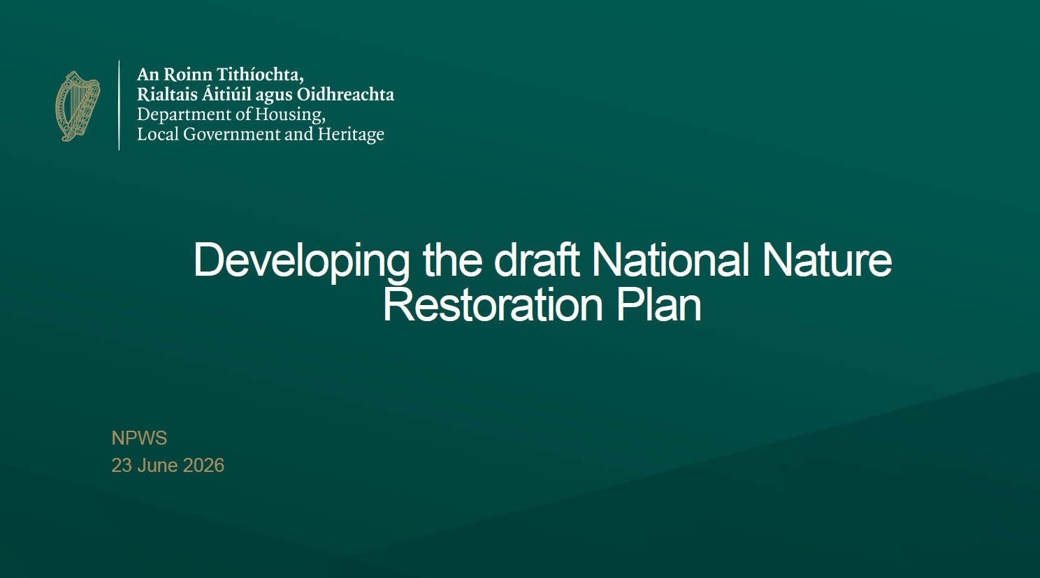 developing the draft national nature restoration plan